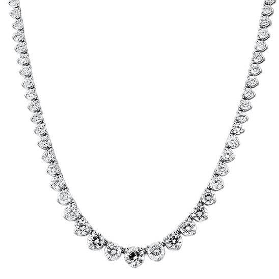 14kt White Gold Graduated Tennis Necklace With 11.00ct Diamonds NE-44350