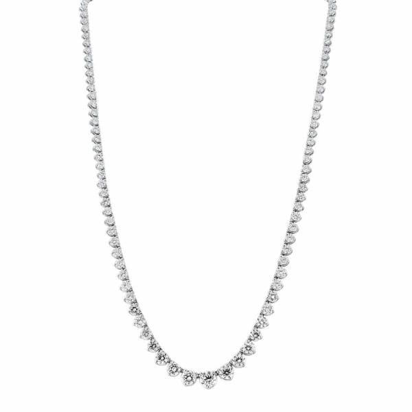 14kt White Gold Graduated Tennis Necklace With 9.65ct Diamonds NE-30500, Main view