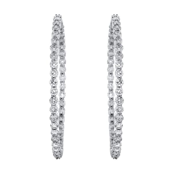 14kt White Gold Hoop Earrings 5.00ct Diamonds EA-16750