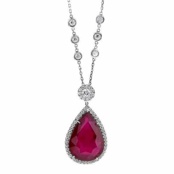14kt White Gold Pendant of 41.00ct Ruby and 2.00ct diamonds PEN-27500