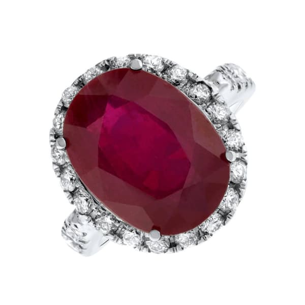 14kt White Gold Ruby Ring with 1.75CT in diamonds RN-4562700, Main view