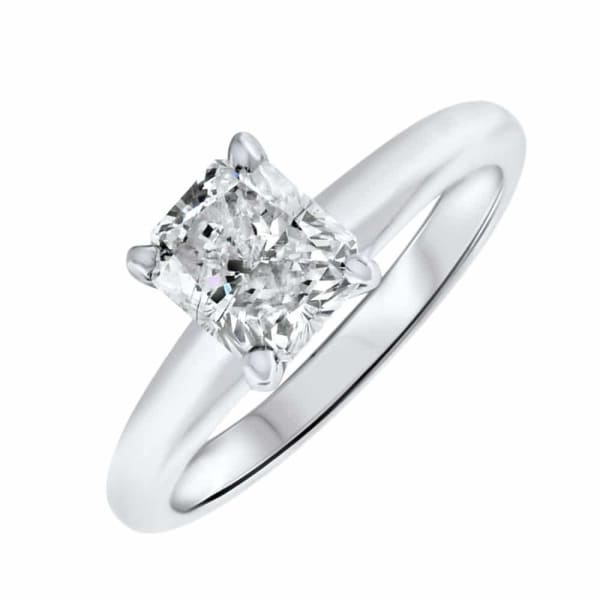 14kt White Gold Solitaire engagement ring with 1.00ct Cushion Brilliant Cut ENG-171500, Main view