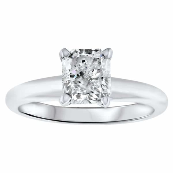 14kt White Gold Solitaire engagement ring with 1.00ct Cushion Brilliant Cut ENG-171500