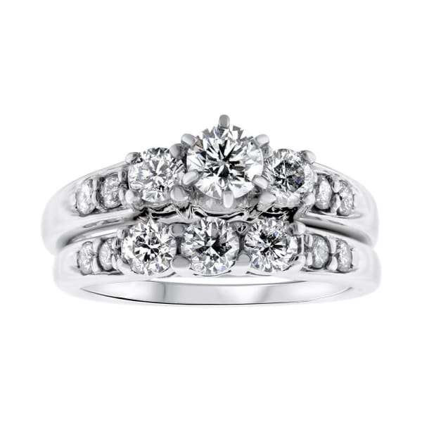 14kt White gold Two piece Engagement Ring 1.50ct Total DS-6000