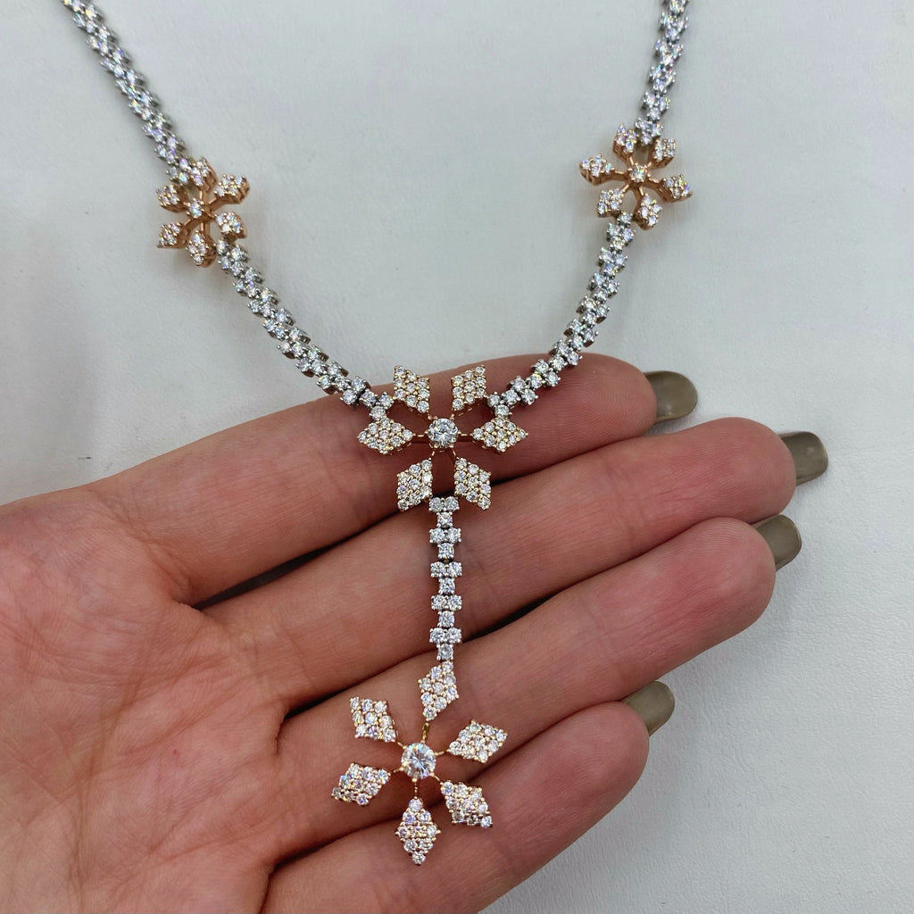 14kt White & Rose Gold Handmade Necklace NE-25000 - 
