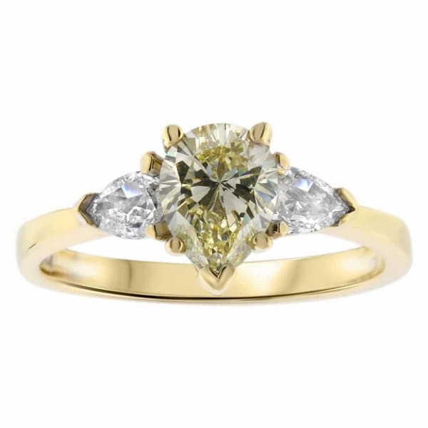 14kt yellow gold Engagement Ring With Center Diamond 1.04ct Fancy Yellow Pear Shape EN-4563000