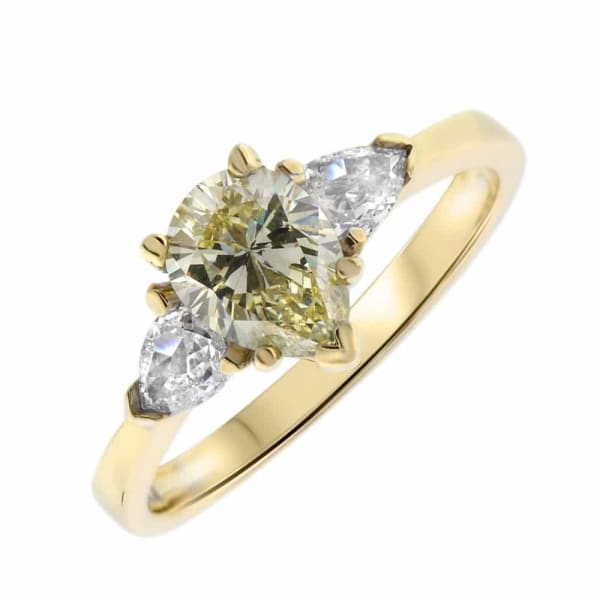 14kt yellow gold Engagement Ring With Center Diamond 1.04ct Fancy Yellow Pear Shape EN-4563000, Main view