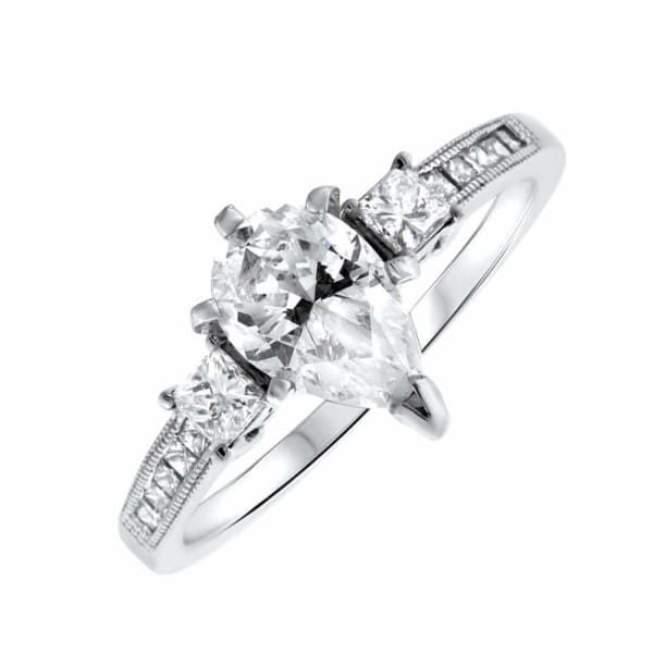 18K white gold diamond engagement ring RN-172300, Main view