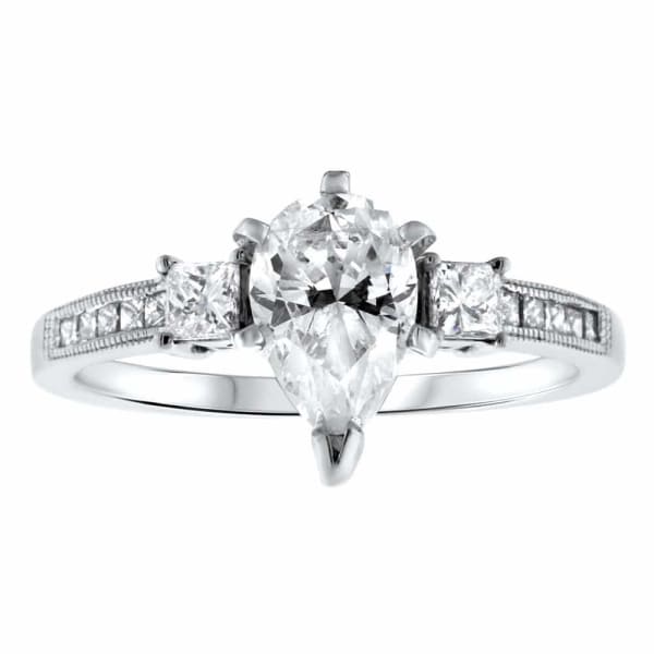 18K white gold diamond engagement ring RN-172300