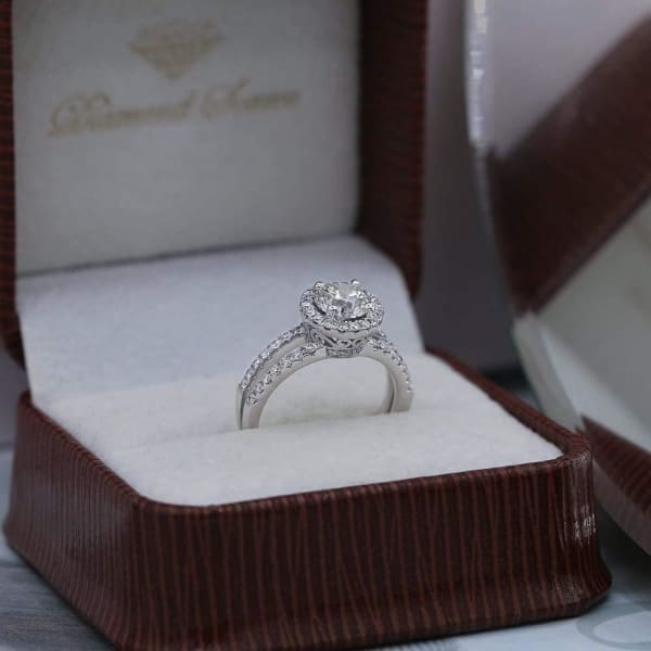 18k White Gold Engagement Ring w/ GIA Diamonds 1.50ct