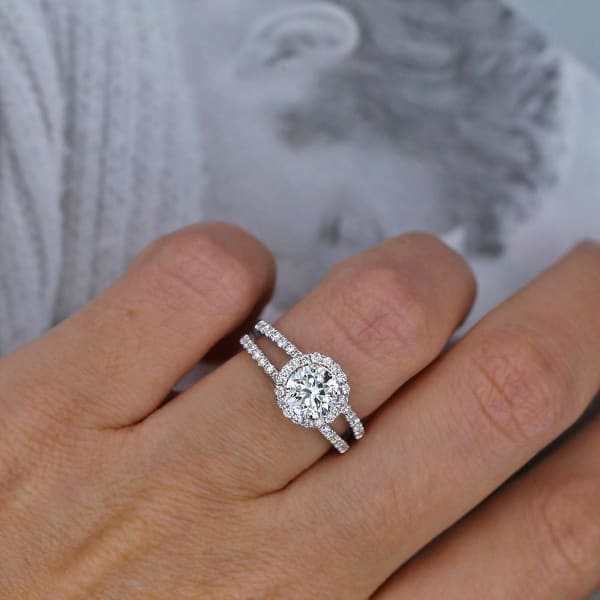 18k White Gold Engagement Ring w/ GIA Diamonds 1.50ct, main view