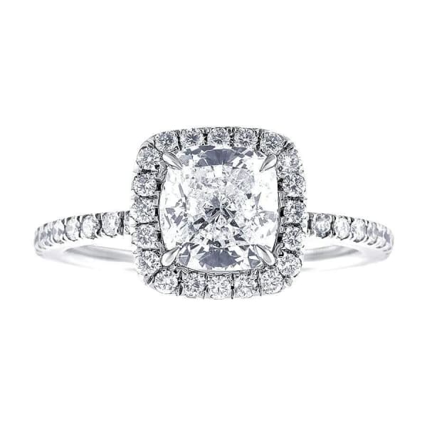 18kt Engagement Ring With Center Diamond 1.50ct E SI1 Cushion Cut ENG-57500