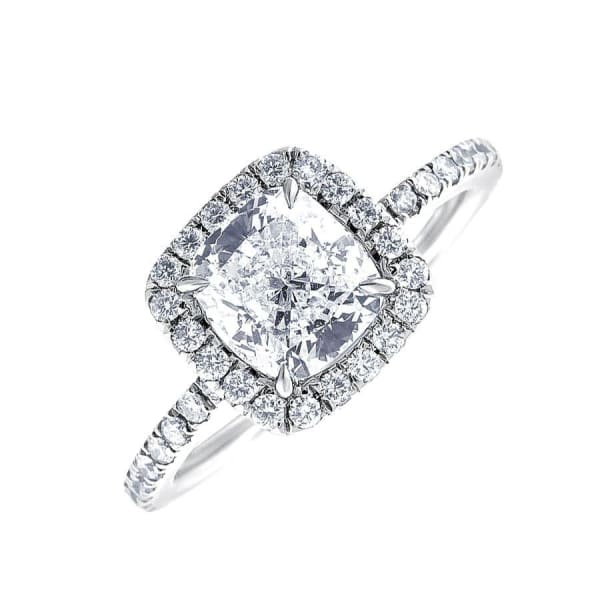 18kt Engagement Ring With Center Diamond 1.50ct E SI1 Cushion Cut ENG-57500, Main view