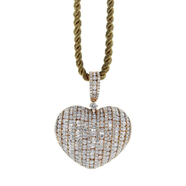 18kt Rose Gold Heart Shape Pendant of 5.92ct diamonds PEN-23240