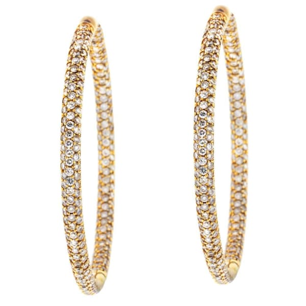 18kt Rose Gold Hoop Earrings 6.37ct Diamonds EAR-20700, Main view