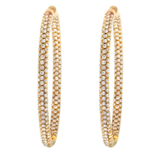 18kt Rose Gold Hoop Earrings 9.17ct Diamonds EAR-174250, Main view