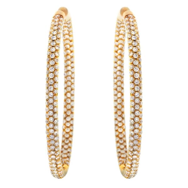 18kt Rose Gold Hoop Earrings 9.17ct Diamonds EAR-174250