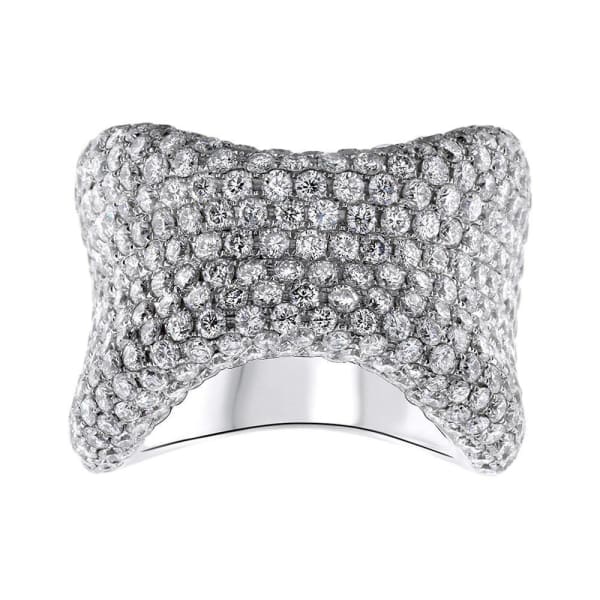 18kt White Gold Bone Shape Ring of 7.32ct diamonds R-173200