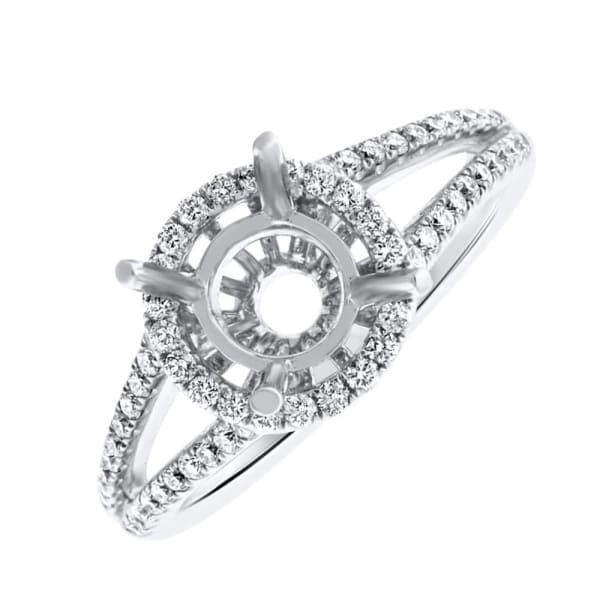 18kt White Gold Diamond Setting Pave Set Split Shank With A Halo Total 0.42ct RJ0044-1, Main view