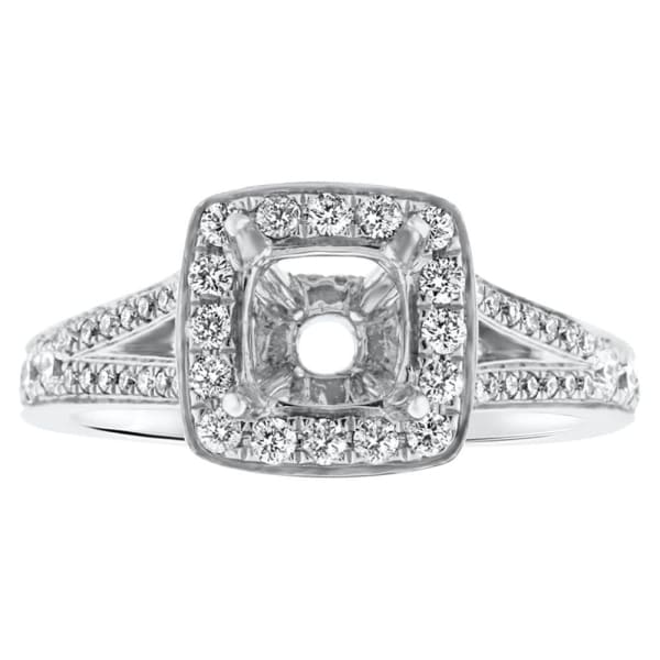 18kt White Gold Diamond Setting Pave Set Split Shank With A Halo Total 0.62ct KR09830XD5.5M-1