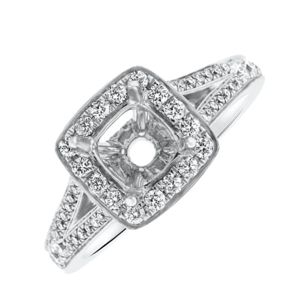 18kt White Gold Diamond Setting Pave Set Split Shank With A Halo Total 0.62ct KR09830XD5.5M-1. Main view