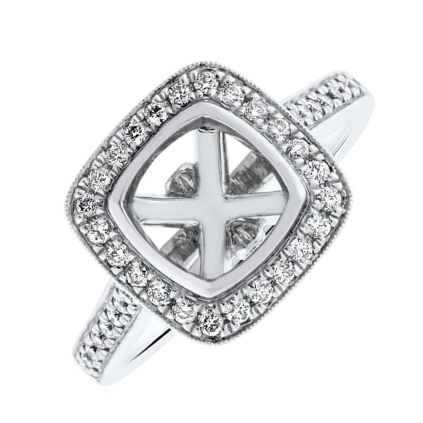 18kt White Gold Diamond Setting Pave Set With A Halo Total 0.45ct KR08664XD200-1, Main view