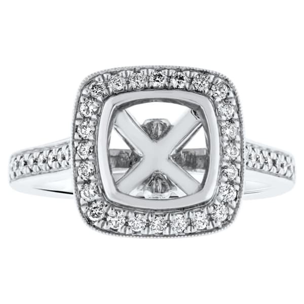 18kt White Gold Diamond Setting Pave Set With A Halo Total 0.45ct KR08664XD200-1
