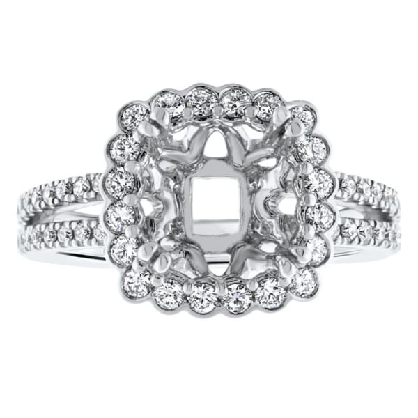 18kt White Gold Diamond Setting Prong Set With A Halo Total 0.96ct KR09828XD9M-1