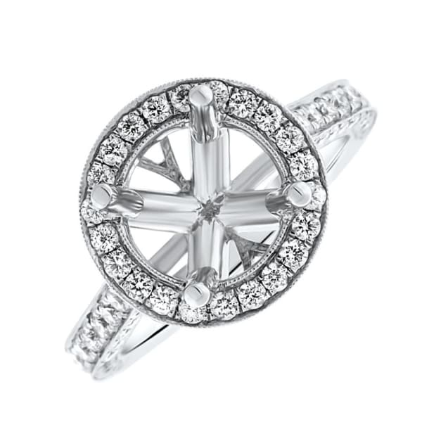 18kt White Gold Diamond Setting Prong Set With A Halo Total 1.30ct KR065507XD200-2, Main view