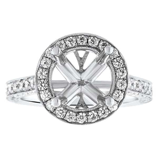 18kt White Gold Diamond Setting Prong Set With A Halo Total 1.30ct KR065507XD200-2