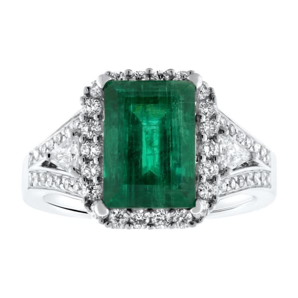 18kt White Gold Emerald Ring with 0.80CT in diamonds DS-40000