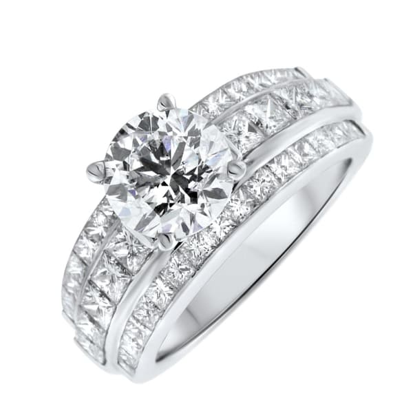 18kt white gold Engagement Ring With Center Diamond 2.00ct H SI2 Round Brilliant Cut DS-41000, Main view