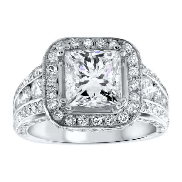18kt White Gold Engagement Ring With Center Diamond 2.41ct EGL Certified ENG-44500