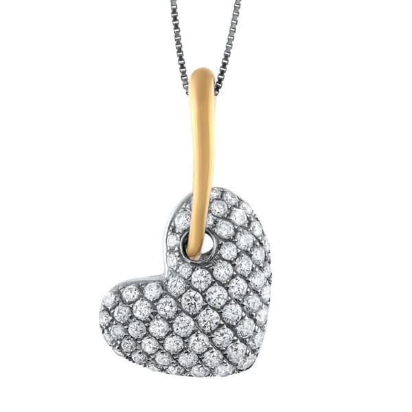 18kt White Gold Heart Shape Pendant of 1.00ct diamonds NEC-17660