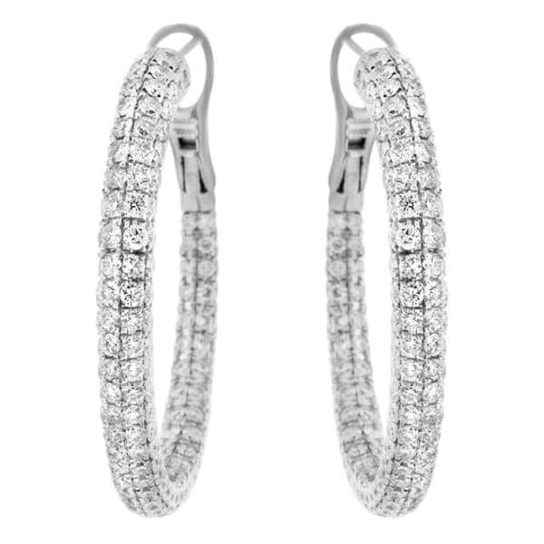 18kt White Gold Hoop Earrings 10.00ct Diamonds EAR-4565201