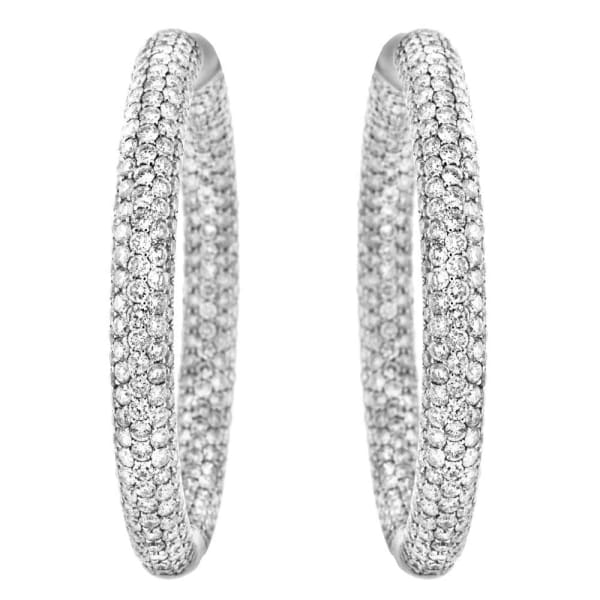 18kt White Gold Hoop Earrings 8.53ct Diamonds 176150JD