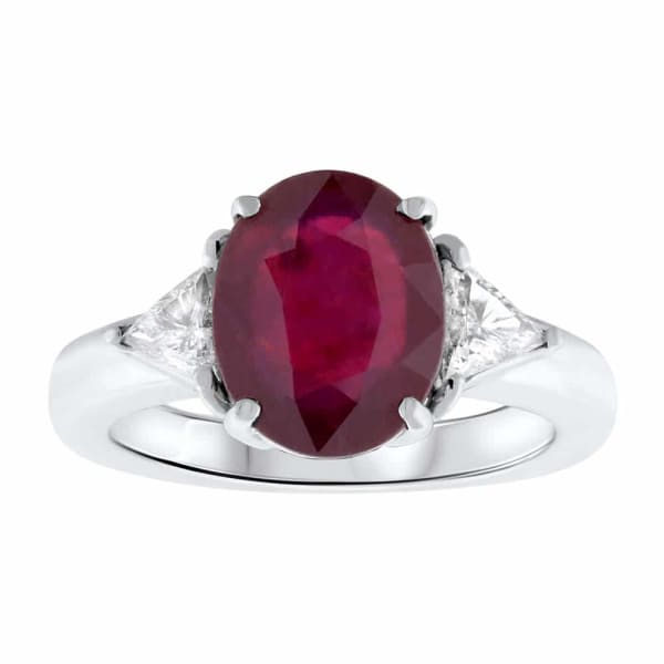 18kt White Gold Ruby Ring with 0.40CT in diamonds DS-4561570