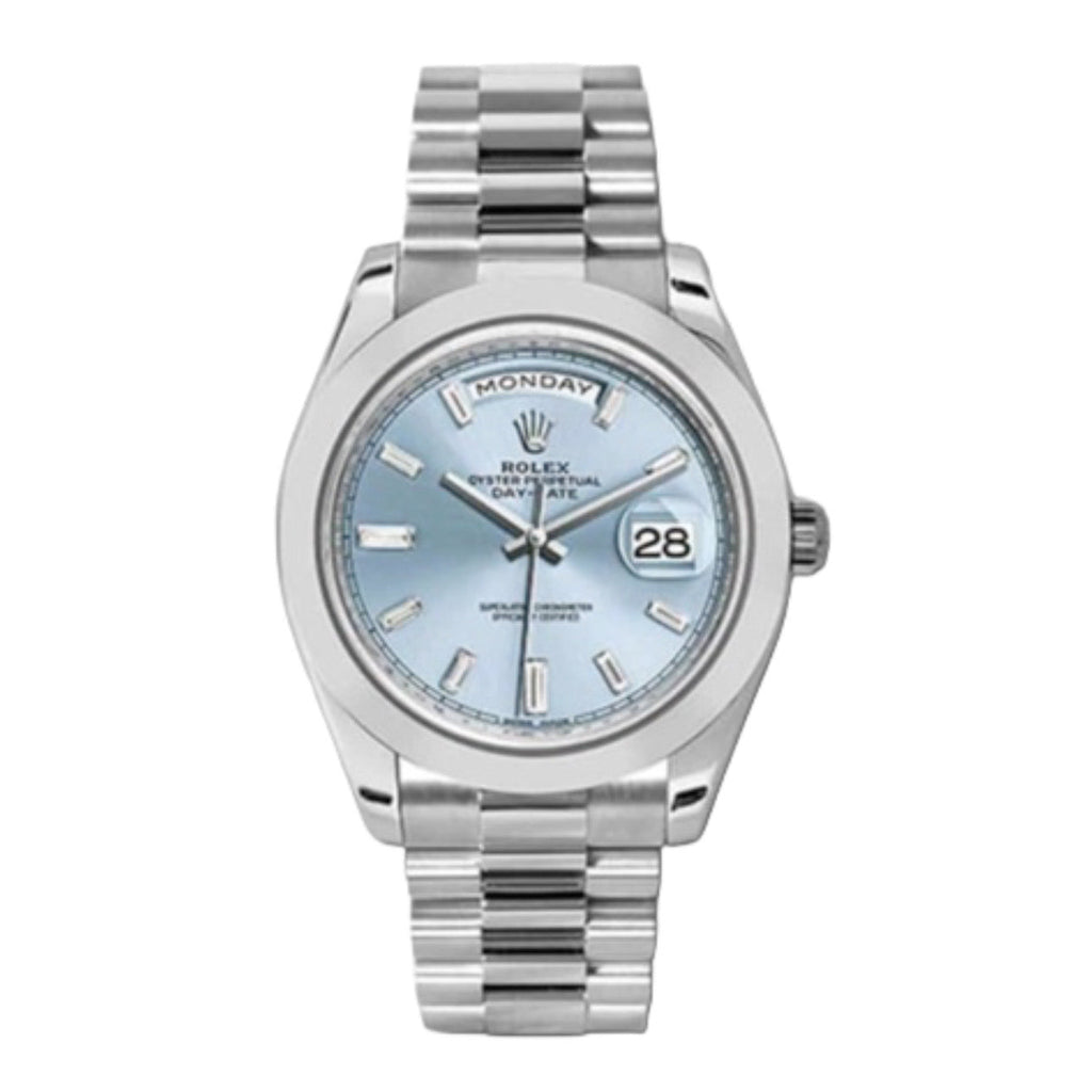 Rolex, Day-Date 40 Presidential Blue dial, Smooth Bezel, President bracelet, Watch 228206-0002