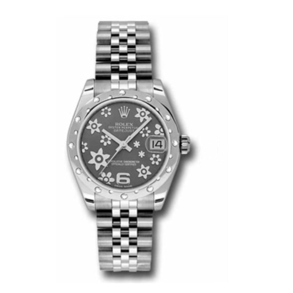 Rolex, Datejust 31 Watch Rhodium dial, Diamond bezel, Stainless Steel Jubilee 178344-0003