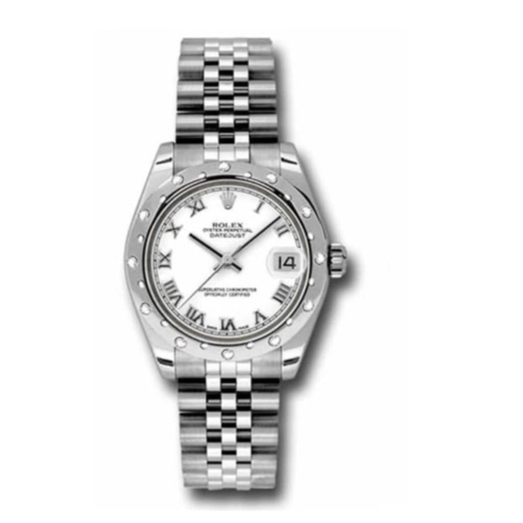 Rolex, Datejust 31 Watch White dial, Diamond bezel, Stainless Steel Jubilee 178344-0005