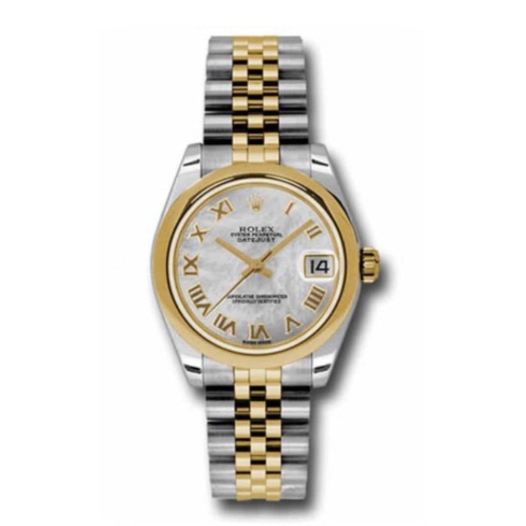 Rolex, Datejust 31 Watch Mother of pearl dial, Smooth Bezel, Steel and Yellow Gold Jubilee Bracelet, 178243 mrj