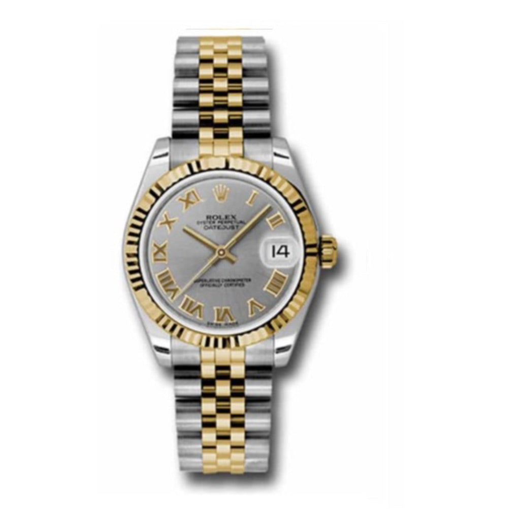 Rolex, Datejust 31 Watch Silver dial, Fluted Bezel, Steel and Yellow Gold Jubilee Bracelet, 178273 grj