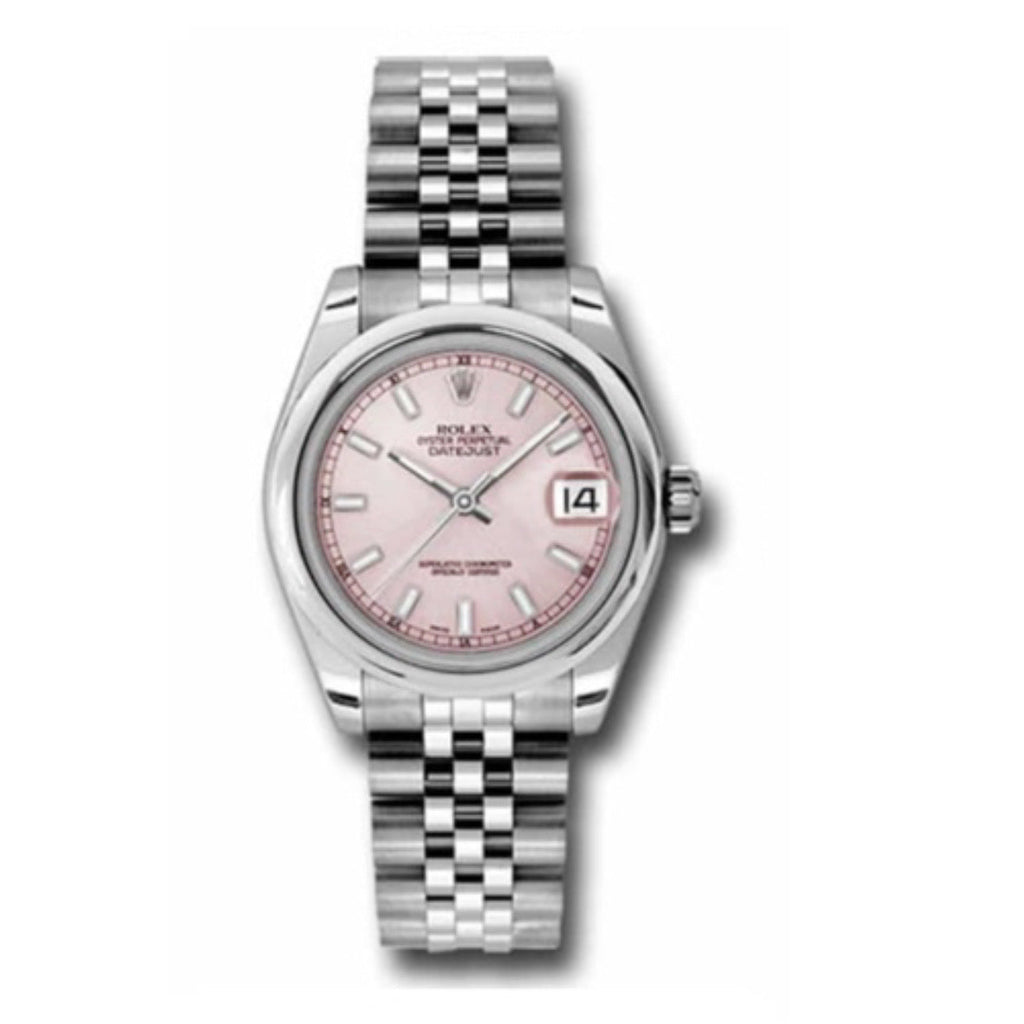 Rolex, Datejust 31 Watch Pink dial, Smooth bezel, Stainless Steel Jubilee 178240-0017