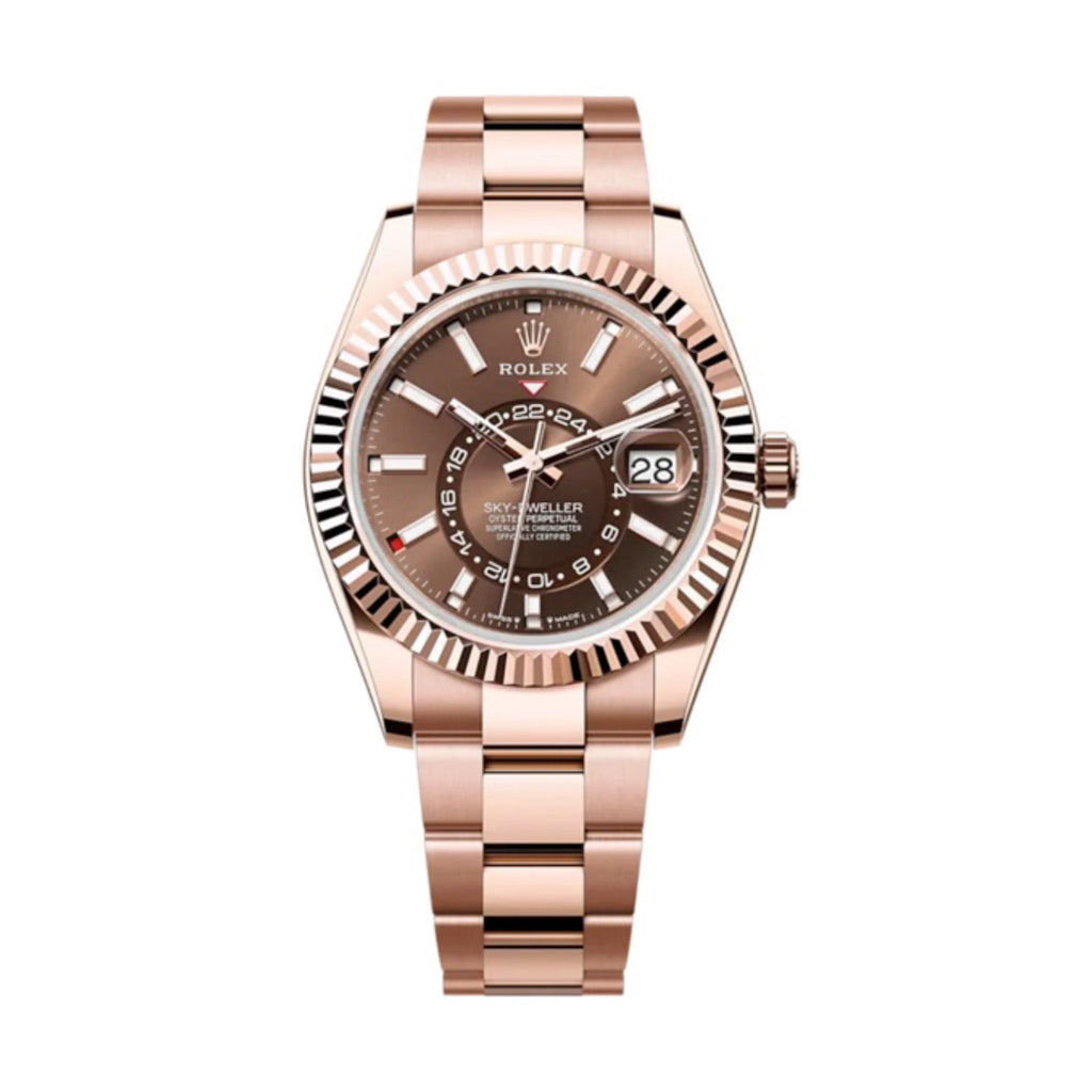 2023 Release Rolex, Sky-Dweller, Chocolate dial, Oyster bracelet, 18k Everose gold Watch 336935