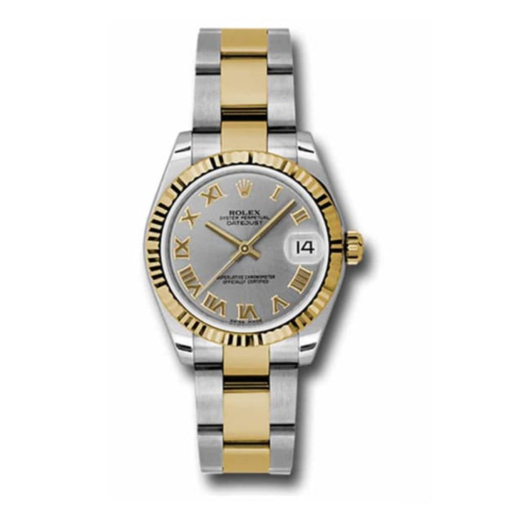 Rolex, Datejust 31 Watch Grey dial, Fluted Bezel, Steel and Yellow Gold Oyster Bracelet, 178273 gro