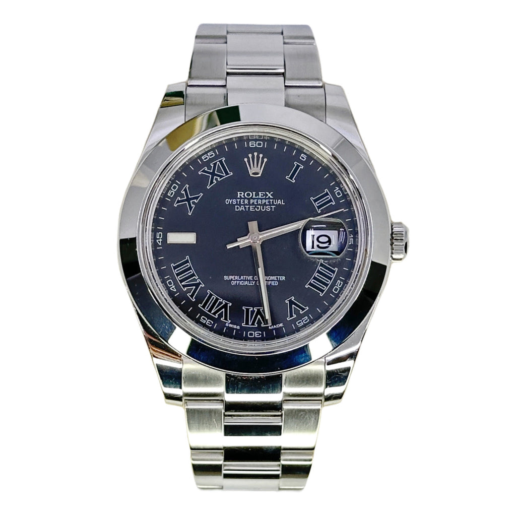 2023 Rolex, Datejust 41mm, Stainless Steel Oyster bracelet, Black dial Smooth bezel, Men's Watch 116300