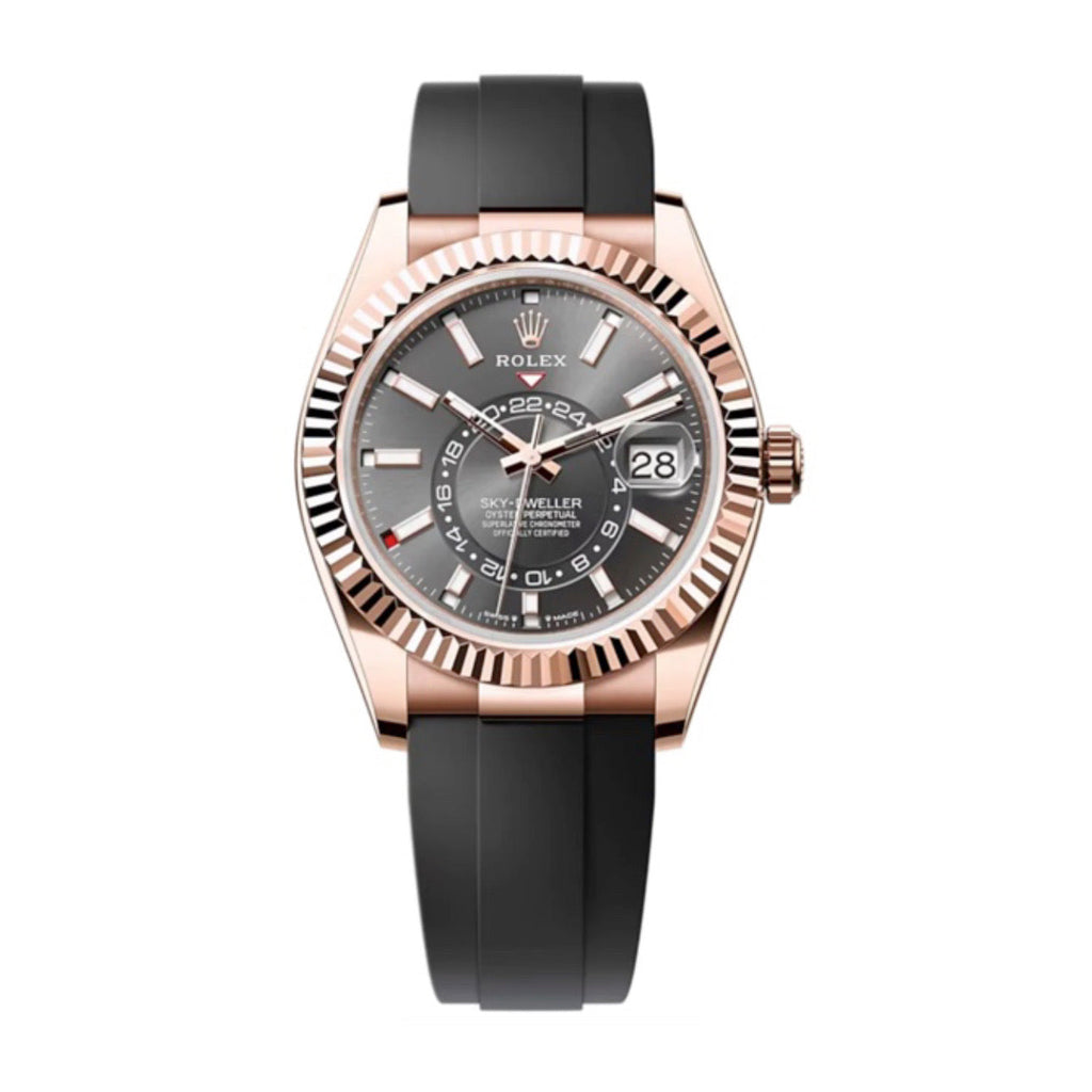 2023 Release Rolex, Sky-Dweller, Slate dial, Oysterflex bracelet, 18k Everose gold Watch 336235