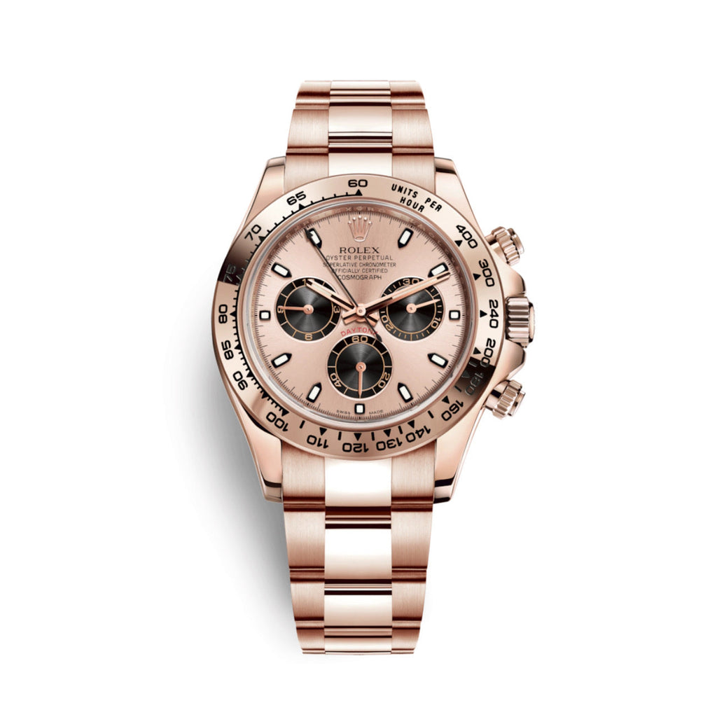 Rolex, Daytona, Pink dial, Engraved Bezel, Oyster bracelet, Rose gold Watch 116505-0009