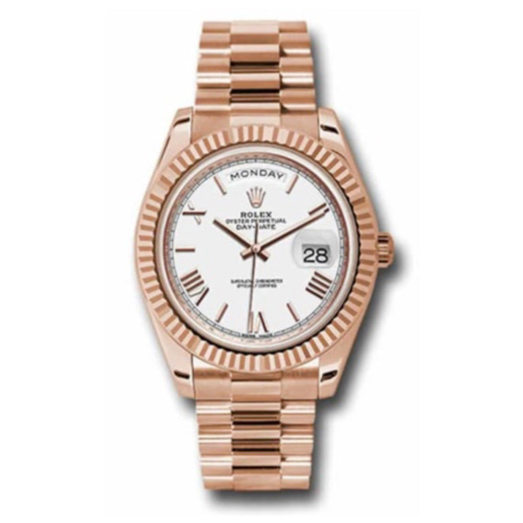 Rolex, Day-Date 40 Presidential White Dial with Roman numerals, 18K Everose Gold Automatic Men's 228235-0032