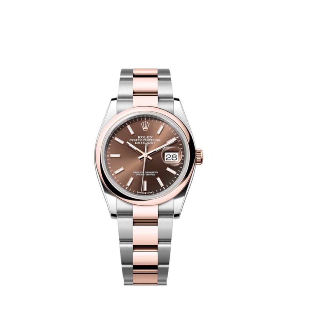 2023 Release Rolex, Datejust 36, Chocolate dial, Oyster bracelet, Oystersteel and 18k Everose gold Watch 126201